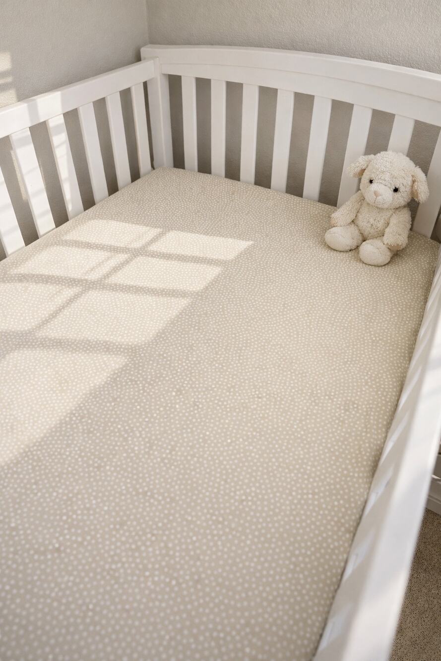 Crate & Kids Leanne Ford Fitted Crib Sheet Organic Cotton Neutral Tan Minimalist